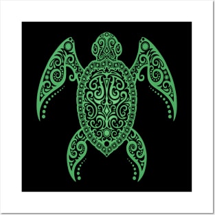 Intricate Green Sea Turtle Posters and Art